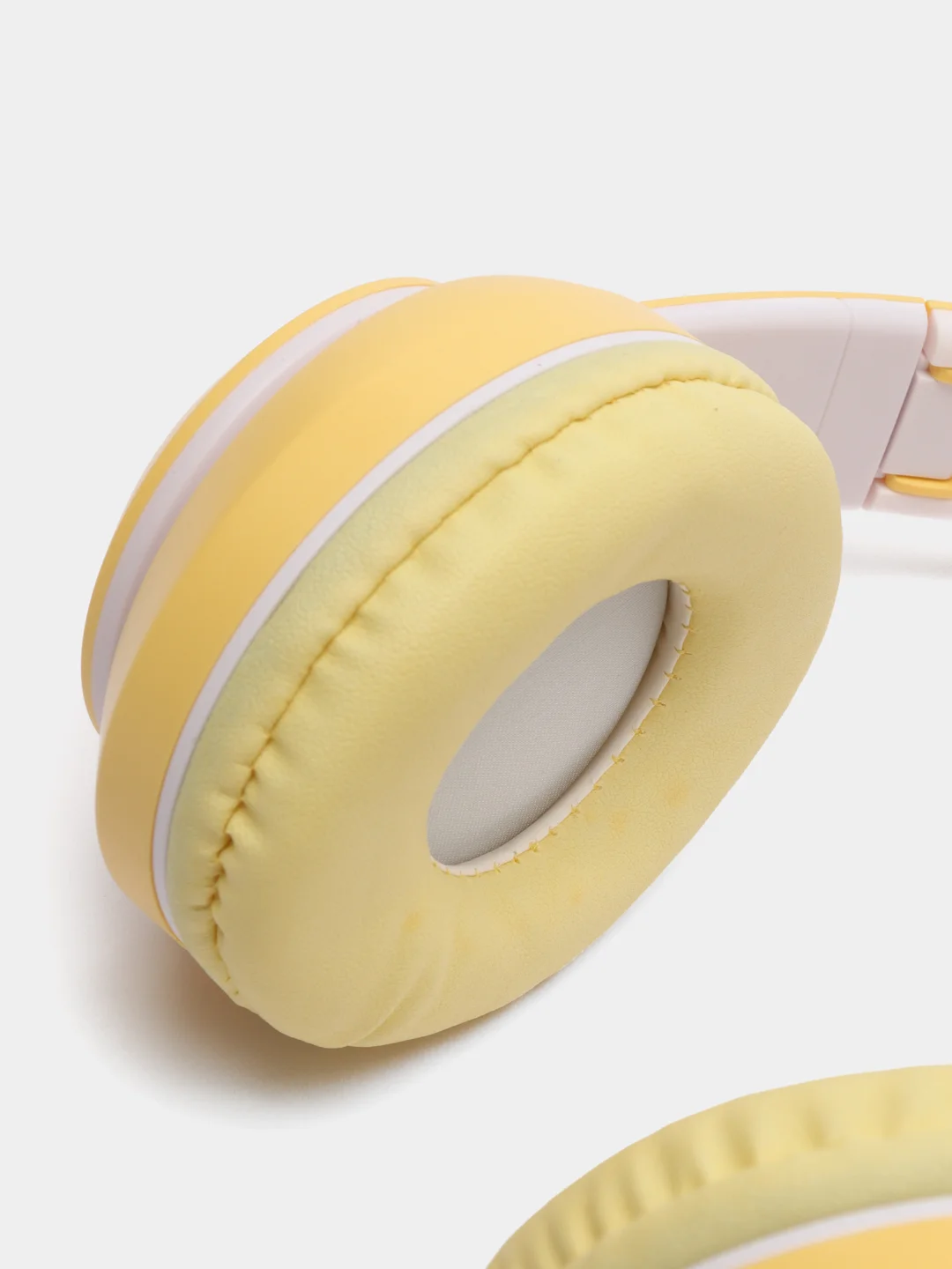 Желтый наушники беспроводные Bluetooth с кошачьими светящимися ушками