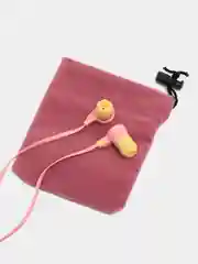 Розовый наушники с микрофоном вакуумные L-14