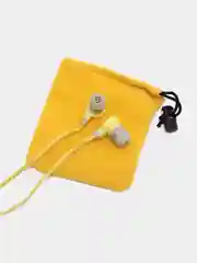 Желтый наушники с микрофоном вакуумные L-14