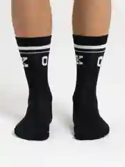 Черный носки высокие с надписью "Ok"