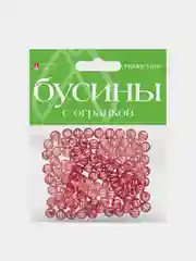 Розовый бусины полупрозрачные, с огранкой