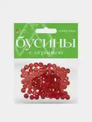 Красный бусины полупрозрачные, с огранкой