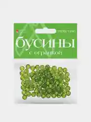 Зеленый бусины полупрозрачные, с огранкой