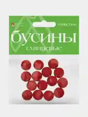 Красный бусины круглые глянцевые, 16 мм