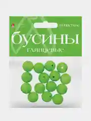 Зеленый бусины круглые глянцевые, 16 мм