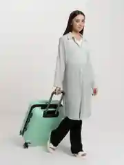 Мятный пластиковый чемодан Kartex 0204
