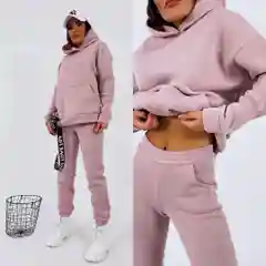 Розовый спортивный женский костюм, на флисе