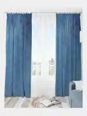 Синий меланж шторы Homey блэкаут, 150 х 270 см, 2 полотна