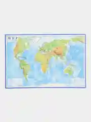 Интерактивная карта Мира физическая, 60 x 40 см, 1:49 млн