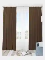 Тёмно-коричневый шторы Homey блэкаут, 150 х 270 см, 2 полотна
