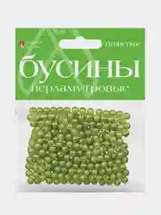 Зеленый бусины круглые, перламутровые, 6 мм