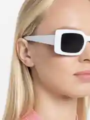 Белый прямоугольные солнцезащитные очки