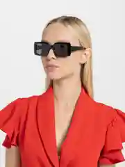 Черный прямоугольные солнцезащитные очки