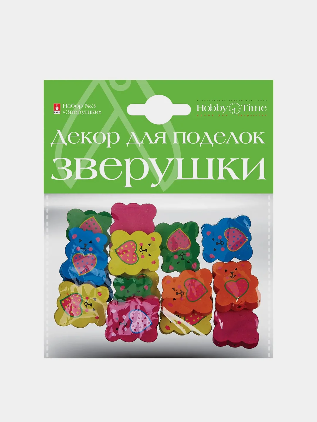 Синий декор из дерева "Зверушки", набор №3, крашеный
