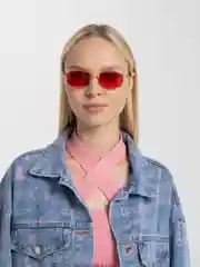 Красный квадратные солнцезащитные очки