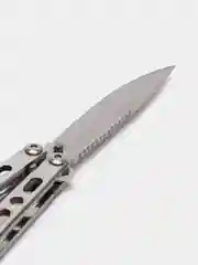 Серебряный нож-бабочка (балисонг), тренировачный, складной 16,5 см