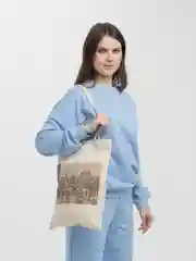 Бордовый сумка-шоппер женская "КРАСОТА", через плечо, хлопковая