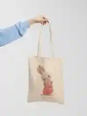 Коралловый сумка женская через плечо, пляжная сумка, шоппер "ЗАЙКИ", хлопковая