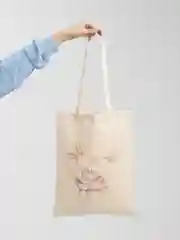 Коралловый меланж сумка женская через плечо, пляжная сумка, шоппер "ЗАЙКИ", хлопковая