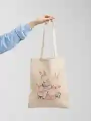Карамельный сумка женская через плечо, пляжная сумка, шоппер "ЗАЙКИ", хлопковая