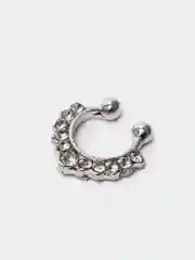Серебряный септум, обманка  со стразами