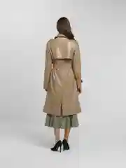 Бежевый меланж тренч женский длинный, экокожа