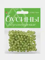 Зеленый бусины круглые, перламутровые, 8 мм