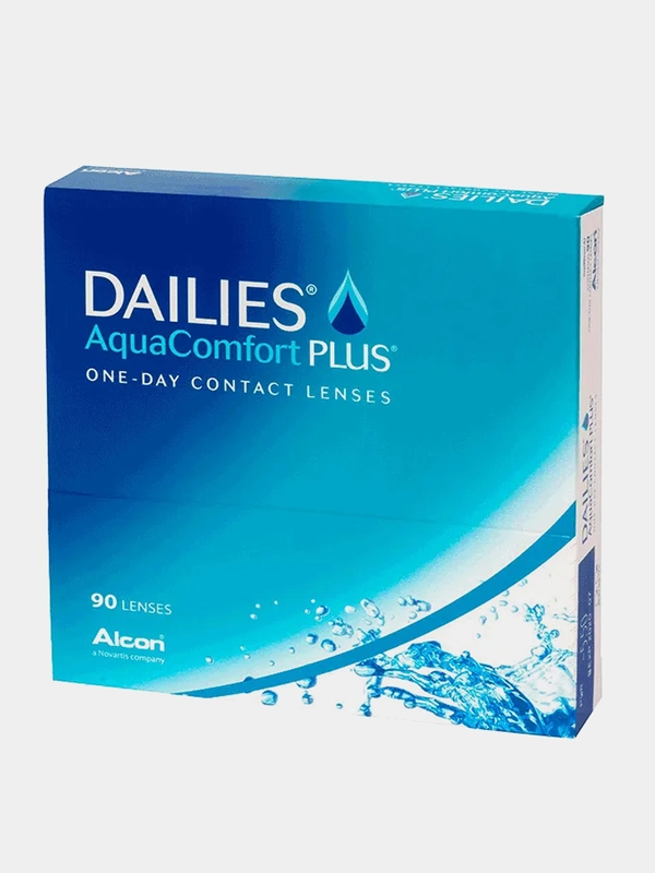 Контактные линзы DAILIES "AquaComfort Plus", 90 линз, R 8,7 (-0,5) - (-12,0)