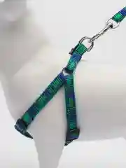 Синий шлейка регулируемая с поводком для собак и кошек