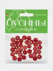 Красный бусины круглые, глянцевые, 12 мм