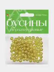 Желтый бусины круглые, перламутровые, диаметр 10 мм