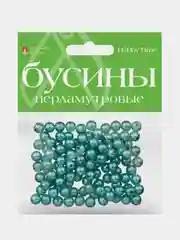 Синий бусины круглые, перламутровые, диаметр 10 мм