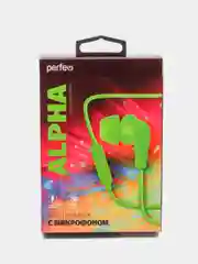 Зеленый внутриканальные наушники с микрофоном Perfeo ALPHA