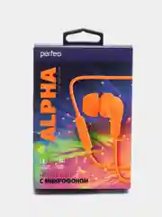 Светло-оранжевый внутриканальные наушники с микрофоном Perfeo ALPHA