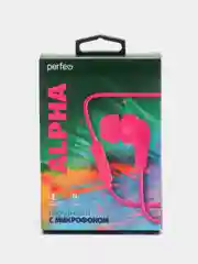 Розовый внутриканальные наушники с микрофоном Perfeo ALPHA