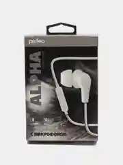 Белый внутриканальные наушники с микрофоном Perfeo ALPHA