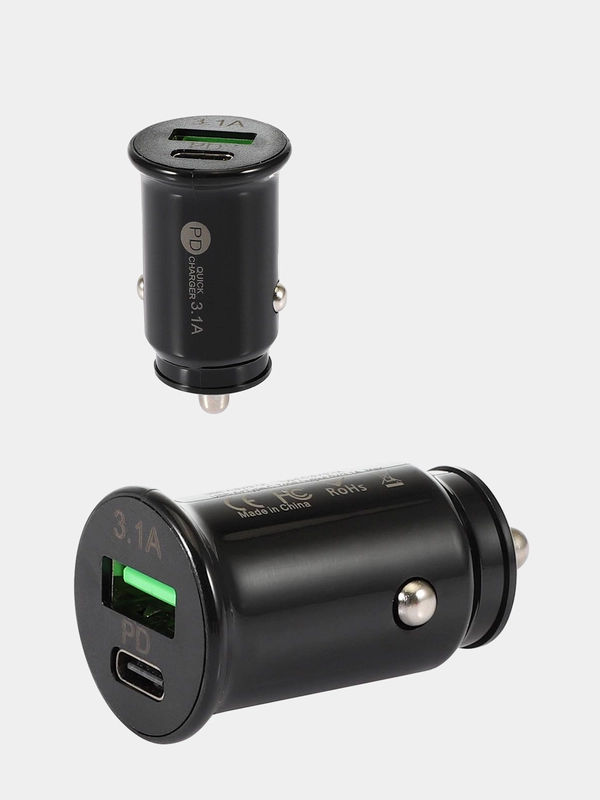Автомобильное зарядное устройство в прикуриватель, Type-c USB 3,1А / зарядник телефона