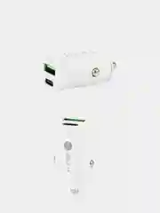Белый автомобильное зарядное устройство в прикуриватель, Type-c USB 3,1А / зарядник телефона