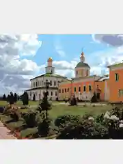 Картина по номерам на холсте 50х40 "Богоявленский и Сергиевский храмы в монастыре"