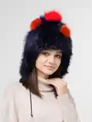 Фиолетовый шапка детская для девочки, зима
