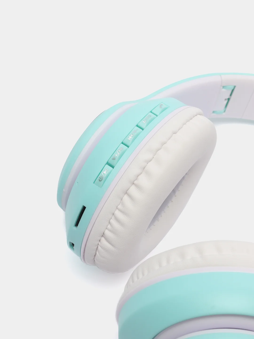 Бирюзовый беспроводные Bluetooth наушники с кошачьими светящимися ушками, гарнитура Cat Ear STN-28