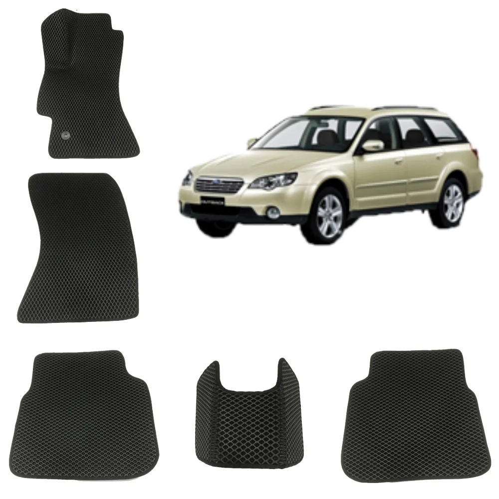 Черный автомобильные 3D-коврики EVA / ЕВА / ЭВА для Subaru Outback 3 поколение / Субару Аутбек 3