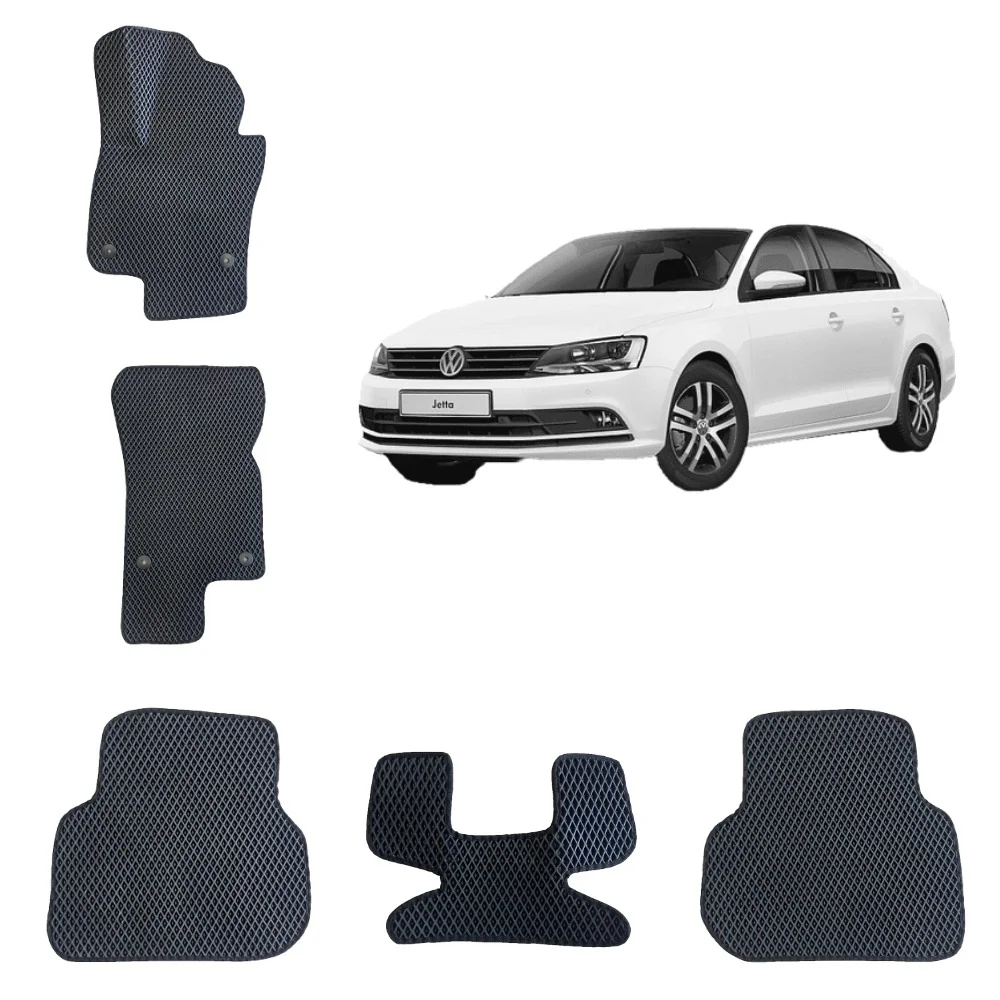 Черный автомобильные 3D-коврики EVA для Volkswagen Jetta 6 / Фольцваген Джетта 6