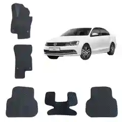 Черный автомобильные 3D-коврики EVA для Volkswagen Jetta 6 / Фольцваген Джетта 6