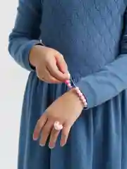 Молочный детский подарочный набор украшений для девочки: кольцо, браслет, серьги