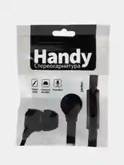 Черный наушники внутриканальные Perfeo, с микрофоном HANDY, 10 цветов
