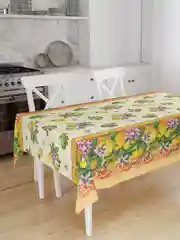 Голубой скатерть Лимоны, рогожка
