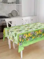 Голубой скатерть Лимоны, рогожка