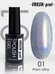 Голубой гель-лак для ногтей Fresh Prof Prism Ultra, 10г с шиммером глиттером блеском светоотражающ