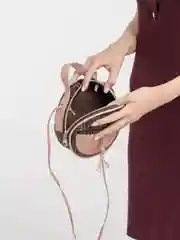 Розовый женская сумка, круглая